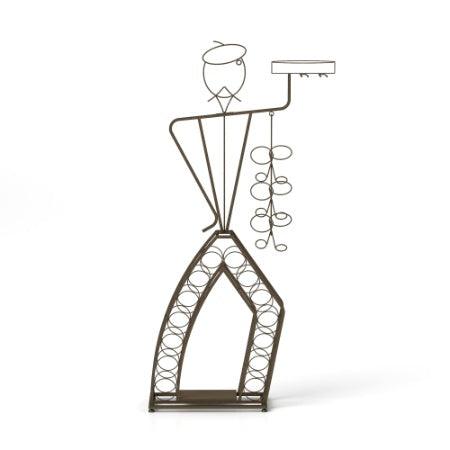 Casier à vin au design unique, casier à vin autoportant avec rangement pour bouteilles, rangement pour boissons alcoolisées et vins, organiseur pour cuisine et salle à manger.