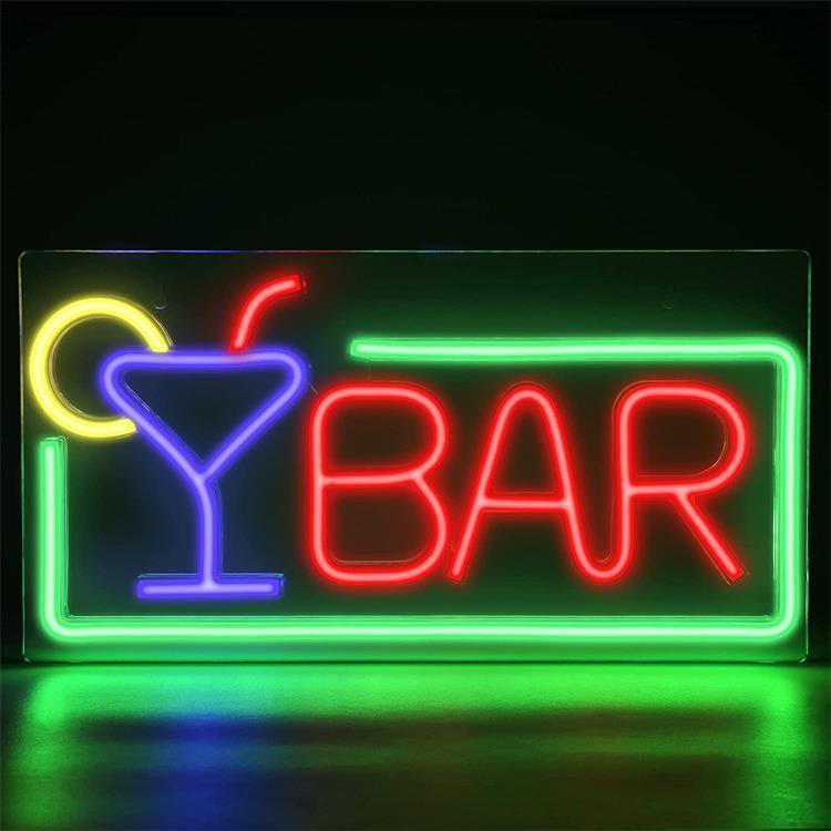 Lumières publicitaires au néon aux couleurs vives pour les fêtes de bar