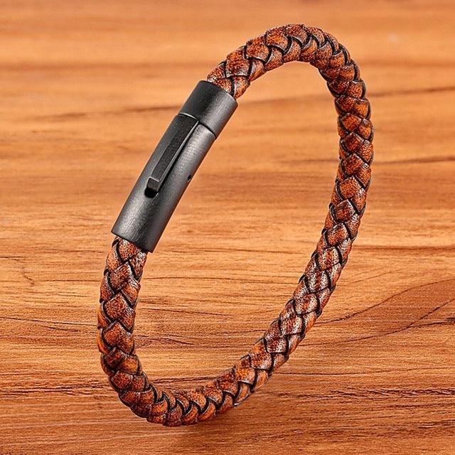 Bracelets pour hommes et femmes en acier inoxydable noir, bijoux cadeaux