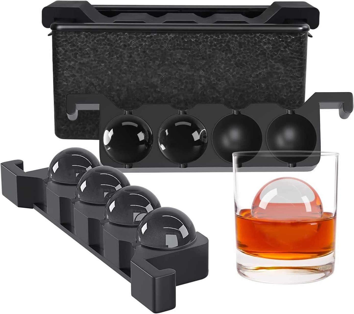 Moule à glaçons transparent en silicone 2TCU, 1 sur 8, pour bar, whisky, hockey sur glace, bulles sans air
