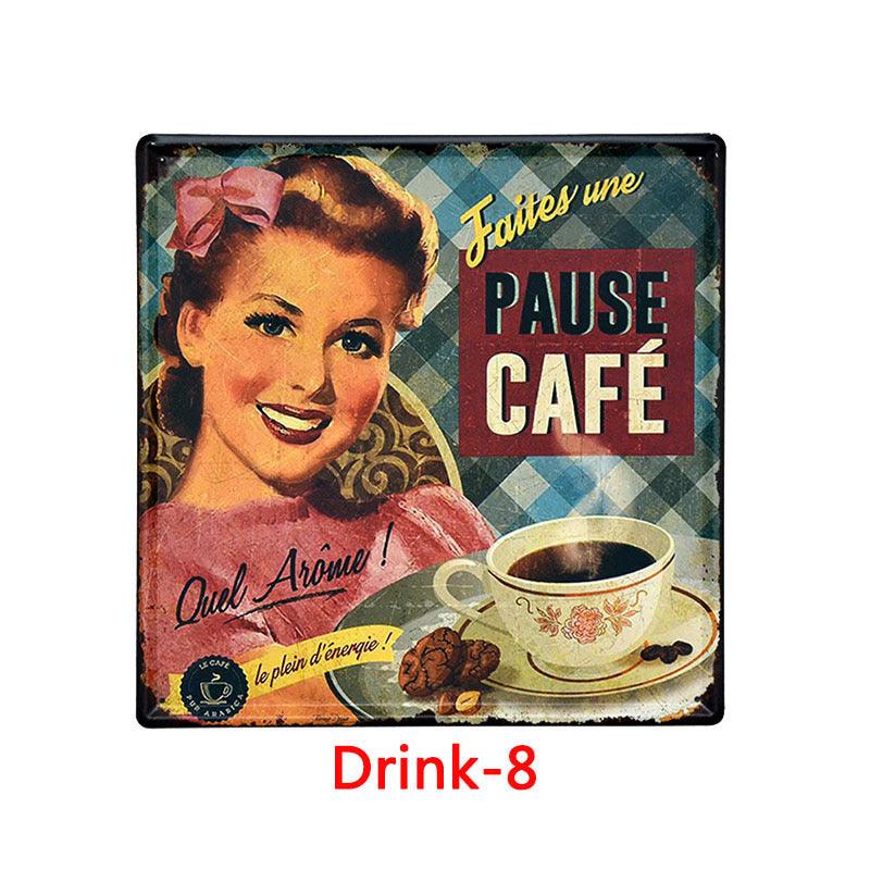 Retro Tin Painting Bar Home KTV Wall Decoration