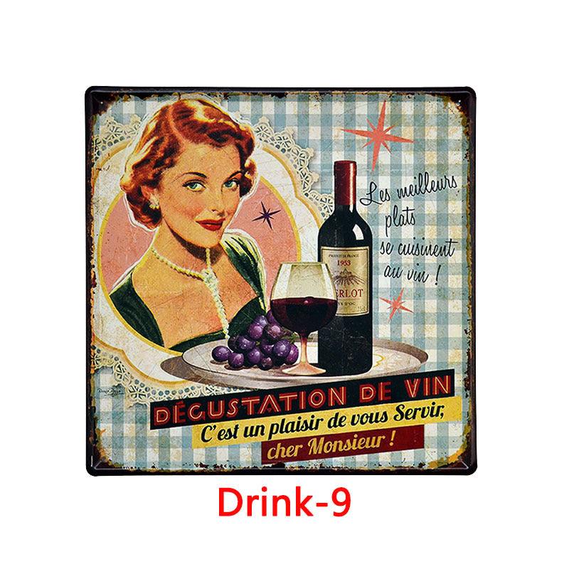 Retro Tin Painting Bar Home KTV Wall Decoration