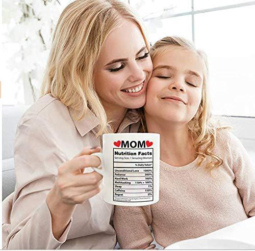 Tasse à café en céramique avec étiquette nutritionnelle pour la fête des mères