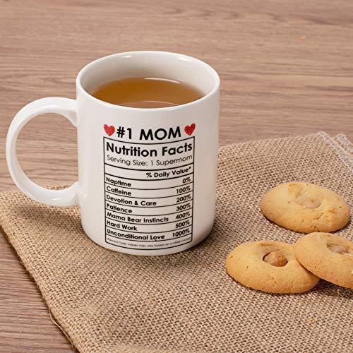 Tasse à café en céramique avec étiquette nutritionnelle pour la fête des mères