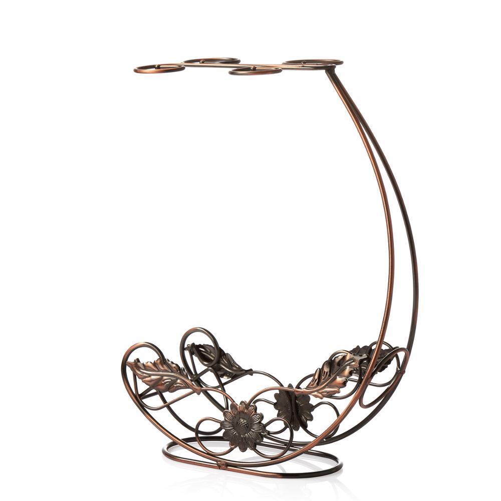 Estante de vino de cobre, soporte colgante para copas de vino, soporte de barra, soporte de exhibición