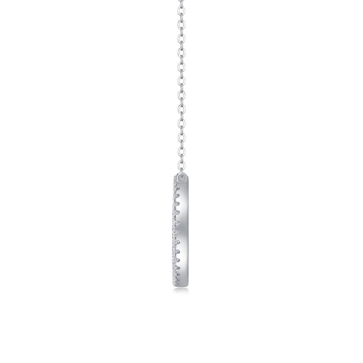 Reciprocating Luxury Fashion Diamond Pendant Necklace Set With Mosan Diamond Silver Ornaments - Grivelo