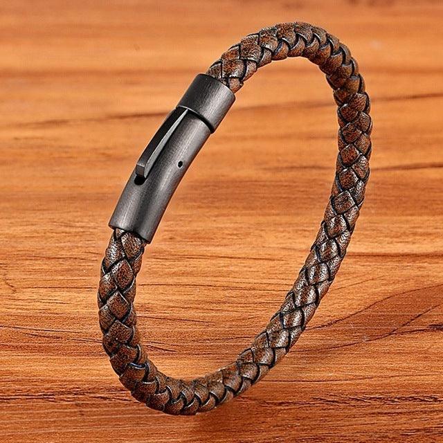 Bracelets pour hommes et femmes en acier inoxydable noir, bijoux cadeaux