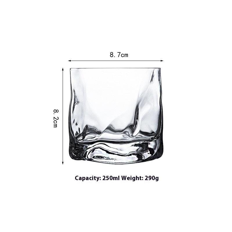 Verre à whisky irrégulier en verre torsadé créatif pour bar