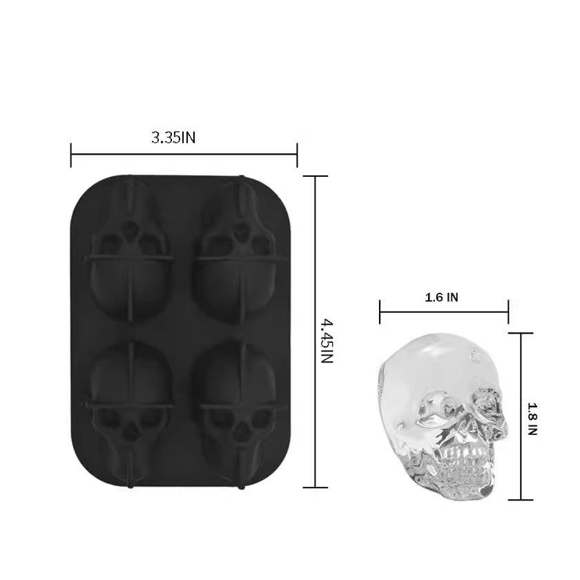 Molde de silicona para bandeja de hielo con forma de calavera, ideal para hacer cubitos de hielo en la cocina, herramientas para hacer hielo.