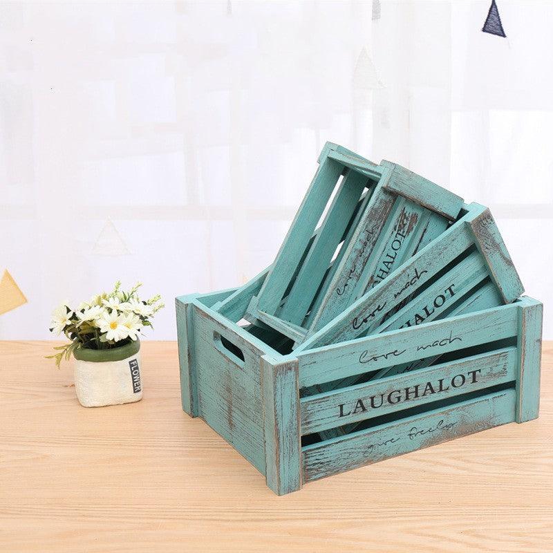 Vintage Wooden Bar Boxes Storage Rectangular Household Boxes