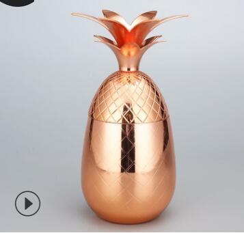 Vaso creativo de piña para cóctel, vasos de acero inoxidable para cerveza, herramienta para cócteles y bebidas.
