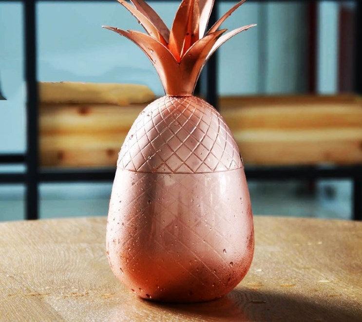 Vaso creativo de piña para cóctel, vasos de acero inoxidable para cerveza, herramienta para cócteles y bebidas.