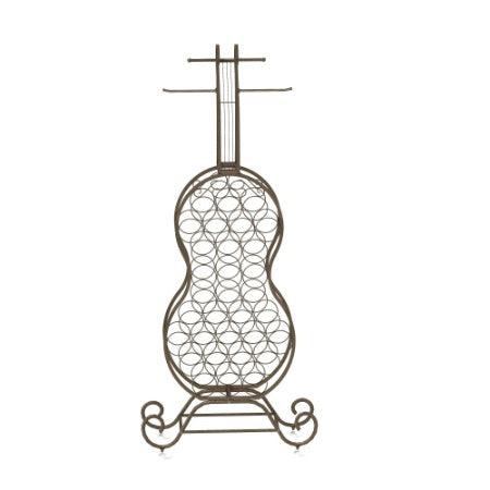 Casier à vin en forme de violoncelle, casier à vin autonome avec rangement pour bouteilles, rangement pour boissons alcoolisées et vins, rangement pour cuisine et salle à manger.