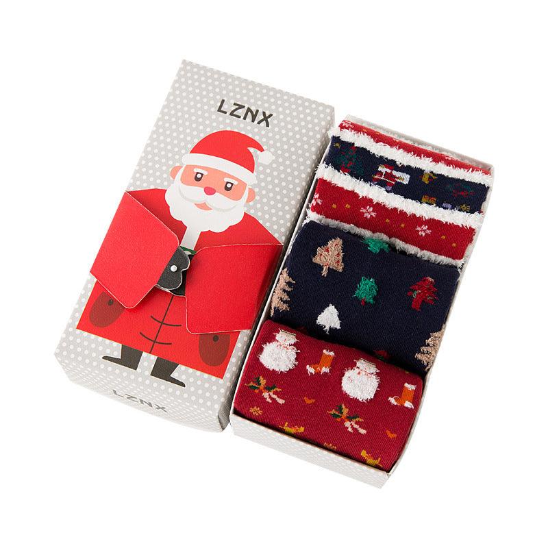 Cute Coral Fleece Christmas Socks Thickened Warm Home Floor Socks