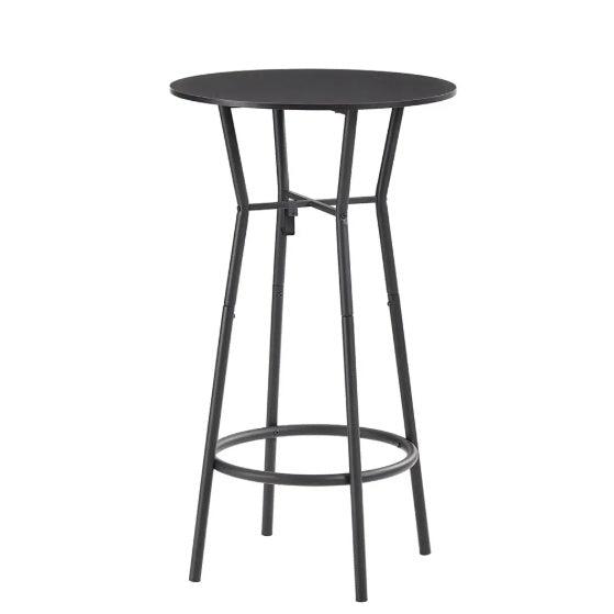 Ensemble de 3 tables et chaises de bar pour salle à manger, chaises de bar industrielles à hauteur de comptoir avec dossier en métal et assise en tissu