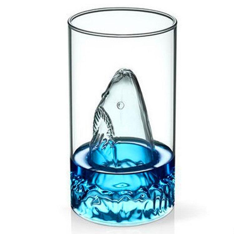 Transparent Glass Cup Shark Glass Wine Milk Tea Water Breakfast Cup Mugs Double-layer Bar Wine Drinkware - Grivelo