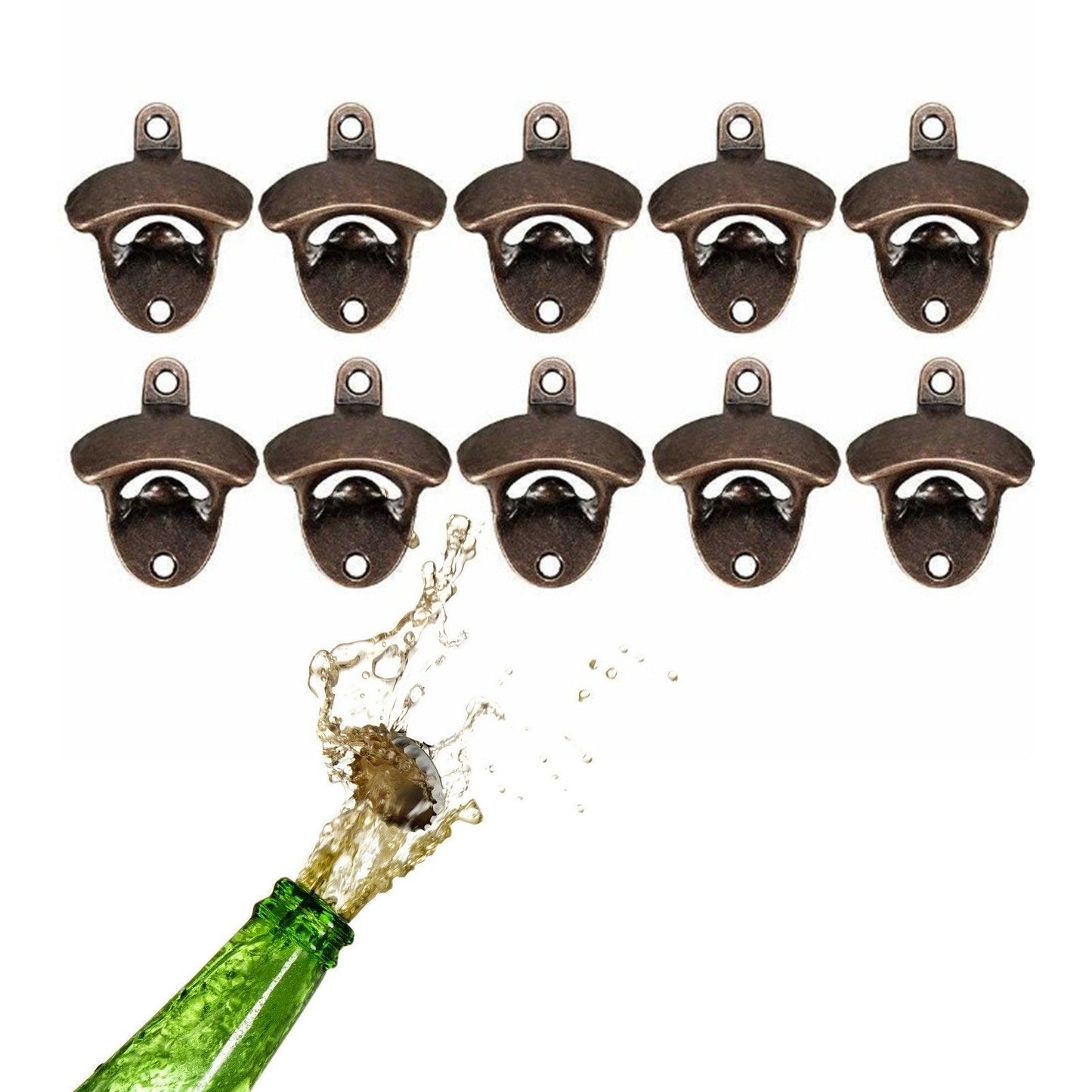 Lot de 10 décapsuleurs muraux en métal, style vintage, rustique, robuste et durable, pour bar, restaurant, maison