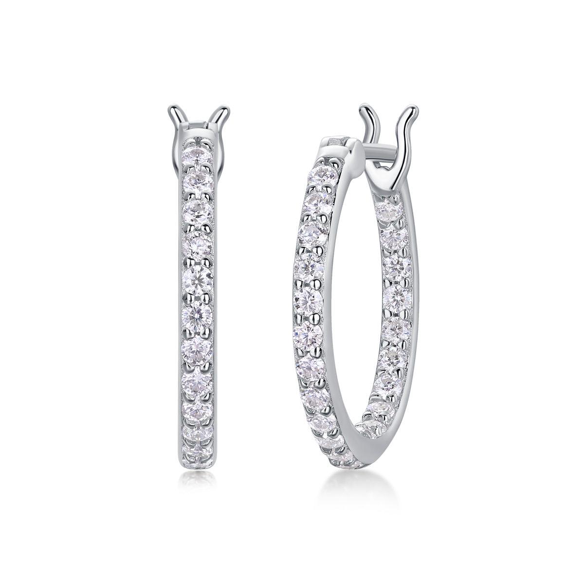 Boucles d'oreilles en argent serties de diamants et de moissanite, boucles d'oreilles à tige en diamant de luxe et tendance