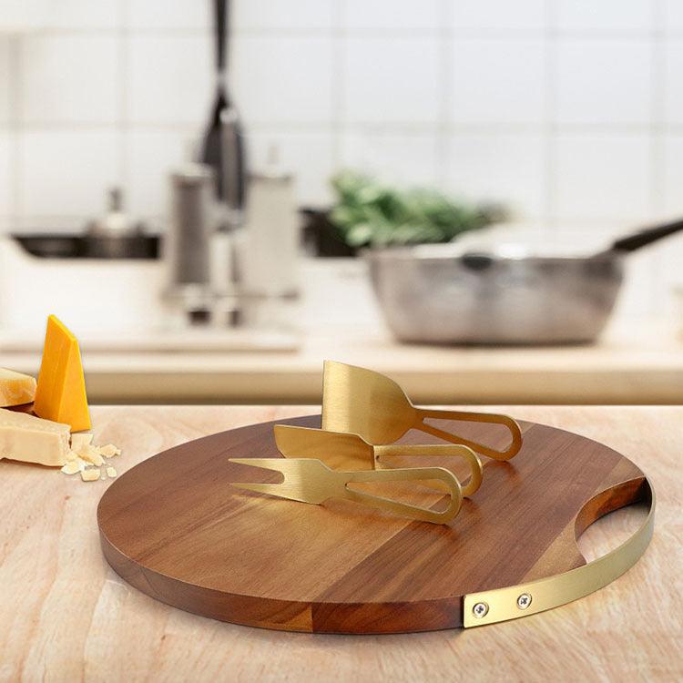Ensemble de 4 couteaux à fromage et planche à fromage