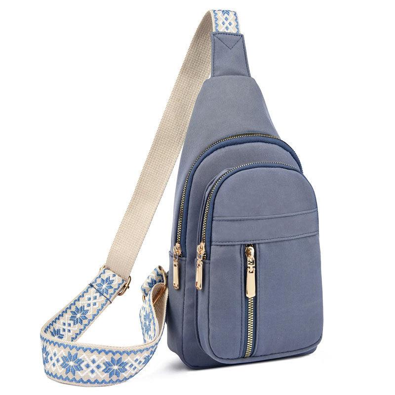 Sac de poitrine vintage pour femme, sac messager à bandoulière zippé non étanche pour les déplacements quotidiens
