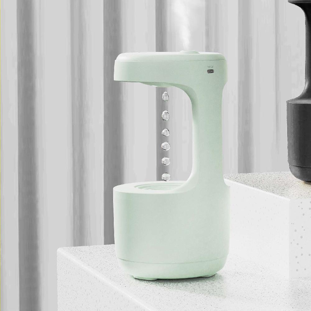 Humidificateur anti-gravité pour chambre à coucher avec horloge, diffuseur d'arômes à reflux en forme de goutte d'eau, grande capacité, silencieux, pour bureau, chambre à coucher, brumisateur domestique