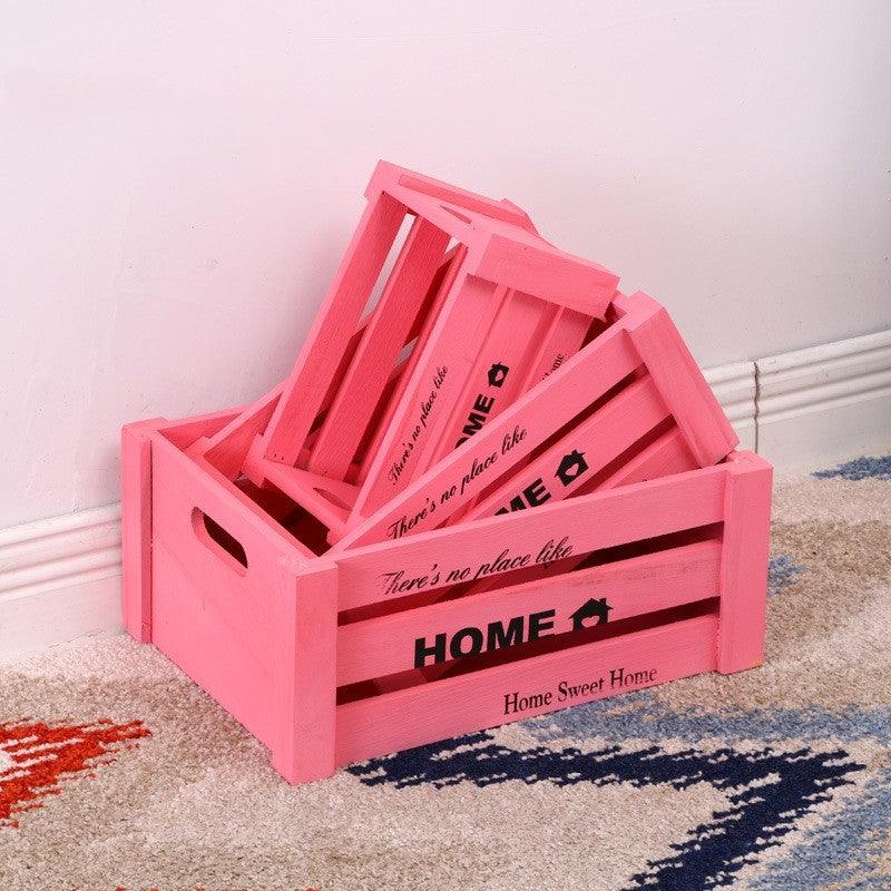 Vintage Wooden Bar Boxes Storage Rectangular Household Boxes