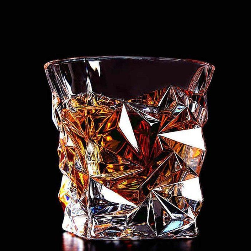 Whiskey Glass Wine Glass Foreign Wine Glass Crystal Glass Octagonal Glass Thickened Bar Glass Set Beer Glass