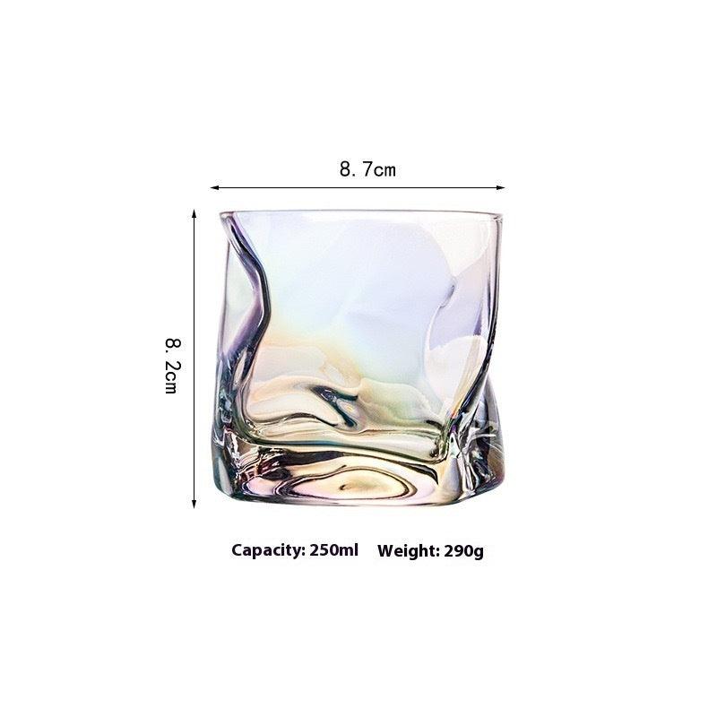 Verre à whisky irrégulier en verre torsadé créatif pour bar