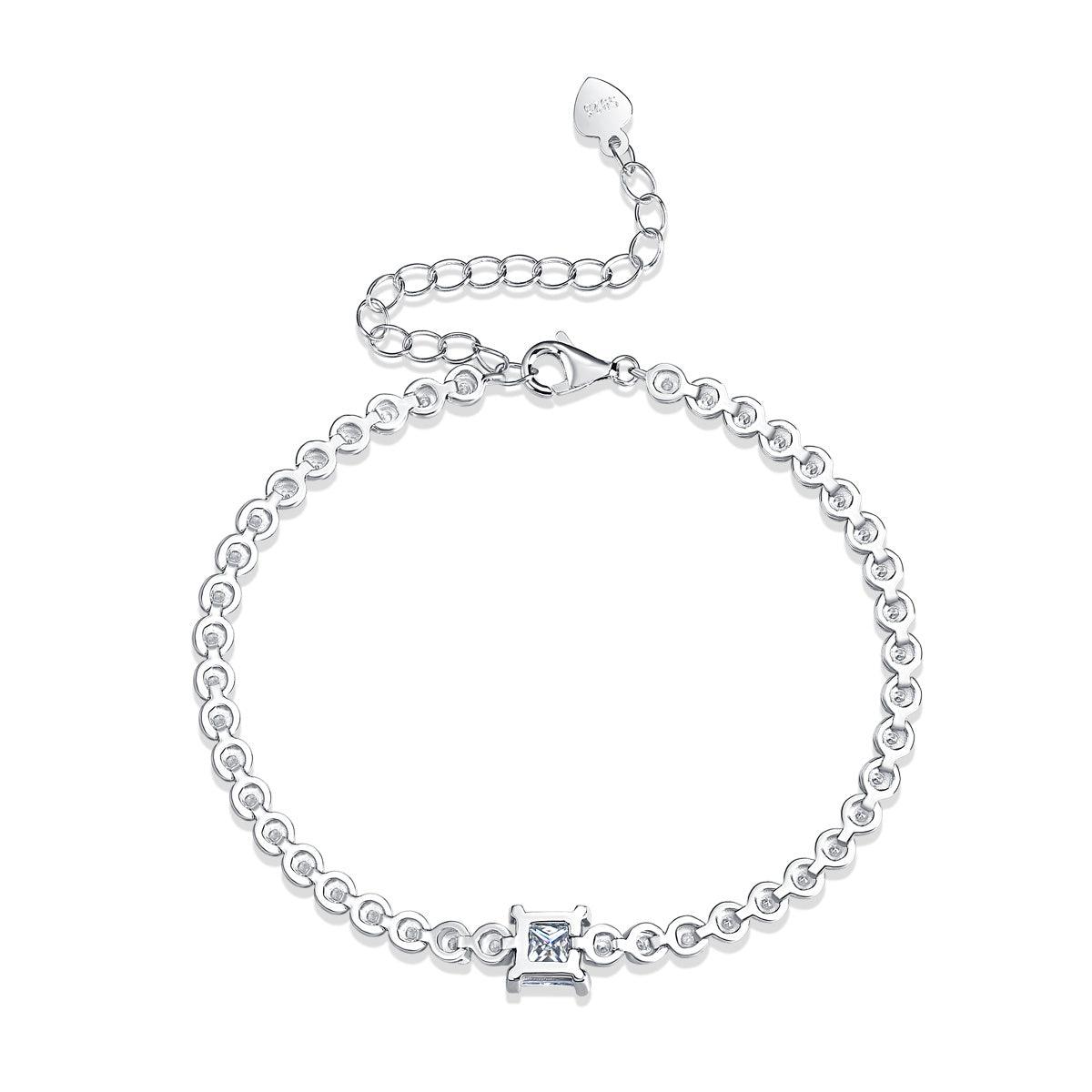 Rubik's Cube Luxury Fashion Mosan Diamond Silver Jewelry Comparable To Natural Diamond Bracelet - Grivelo