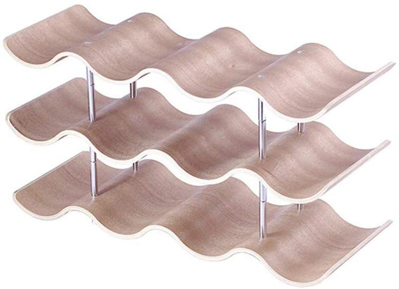 Creative Wave-shaped Home Hotel Bar Wooden Wine Rack