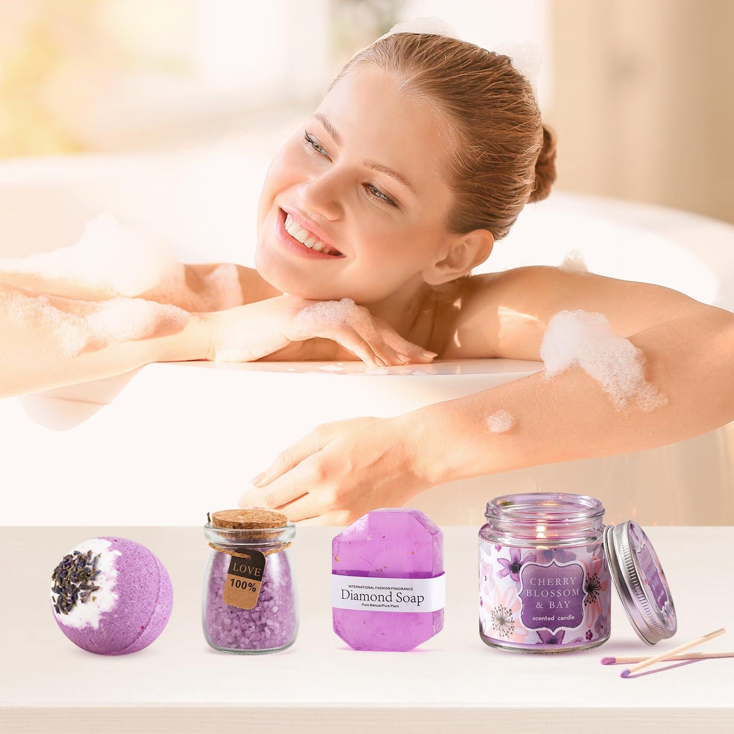 Cadeaux d'anniversaire pour femme, maman, amie, sœur, panier-cadeau spa relaxant unique, coffret de soins avec couverture de luxe, cadeaux de fête des mères pour maman, amie, sœur, épouse