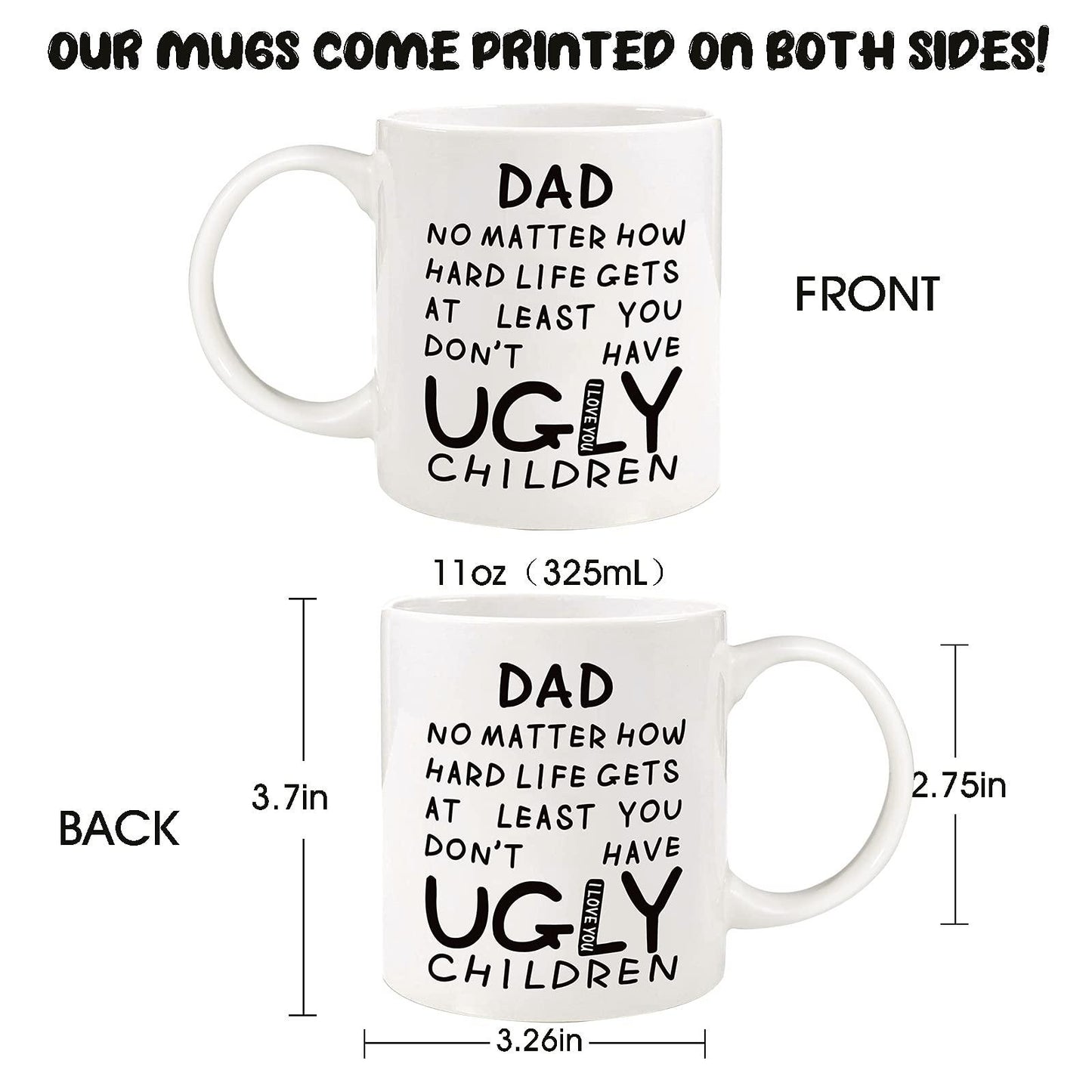Fathers Day Dad Gifts from Daughter Son Wife,11oz Funny Coffee Mug for Dad,Unique Fathers Day Present Idea for Daddy Husband Men Him,Heartwarming Retirement Anniversary Birthday Gifts for Papa Stepdad
