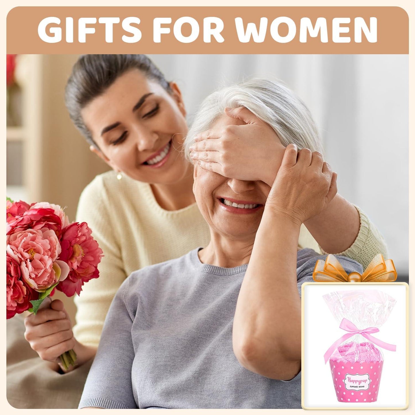 Cadeaux de fête des mères HAPPYPOP pour maman - Cadeaux maman pour femmes, cadeaux d'anniversaire maman, cadeaux pour maman de filles et fils, chaussettes cadeaux maman maman