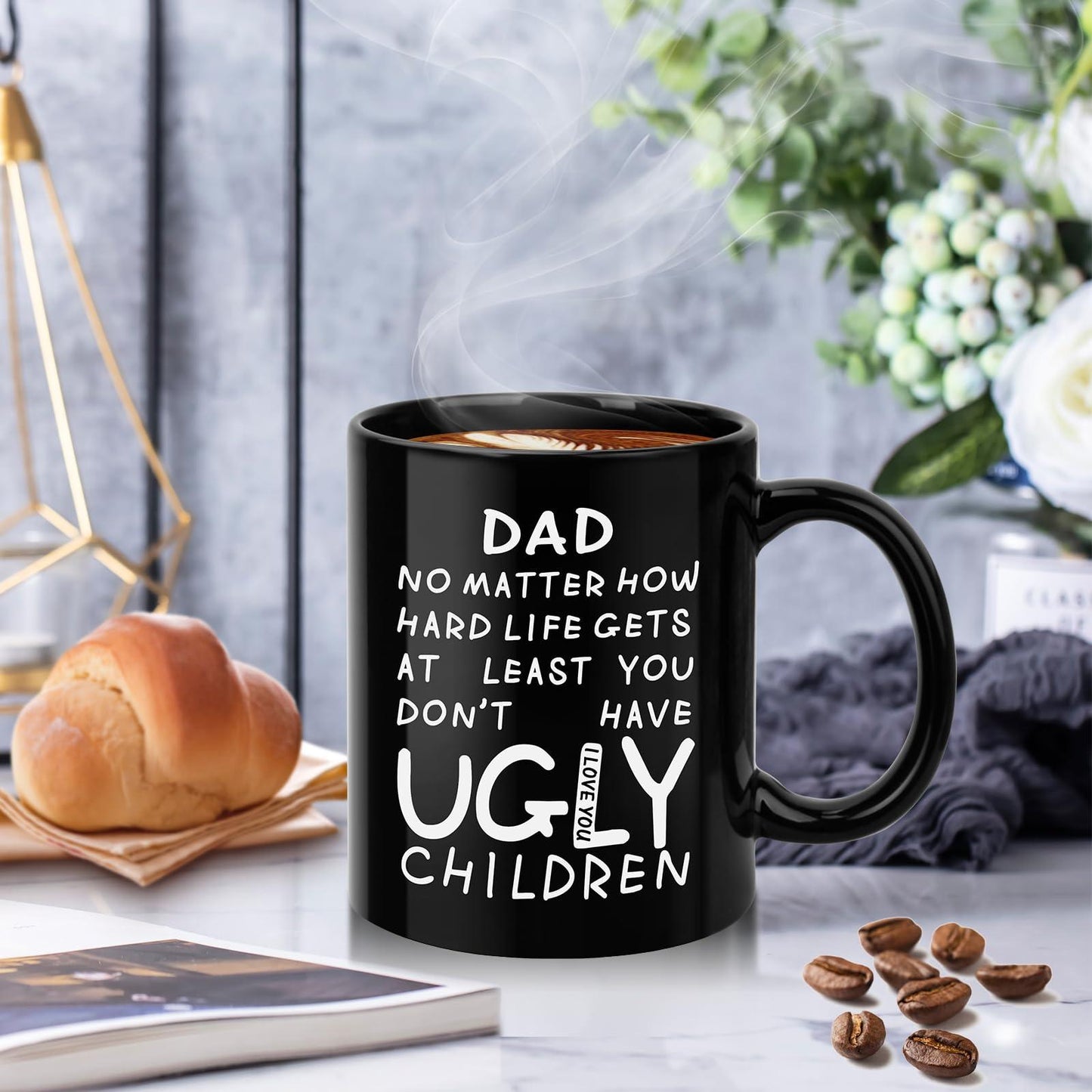 Fathers Day Dad Gifts from Daughter Son Wife,11oz Funny Coffee Mug for Dad,Unique Fathers Day Present Idea for Daddy Husband Men Him,Heartwarming Retirement Anniversary Birthday Gifts for Papa Stepdad