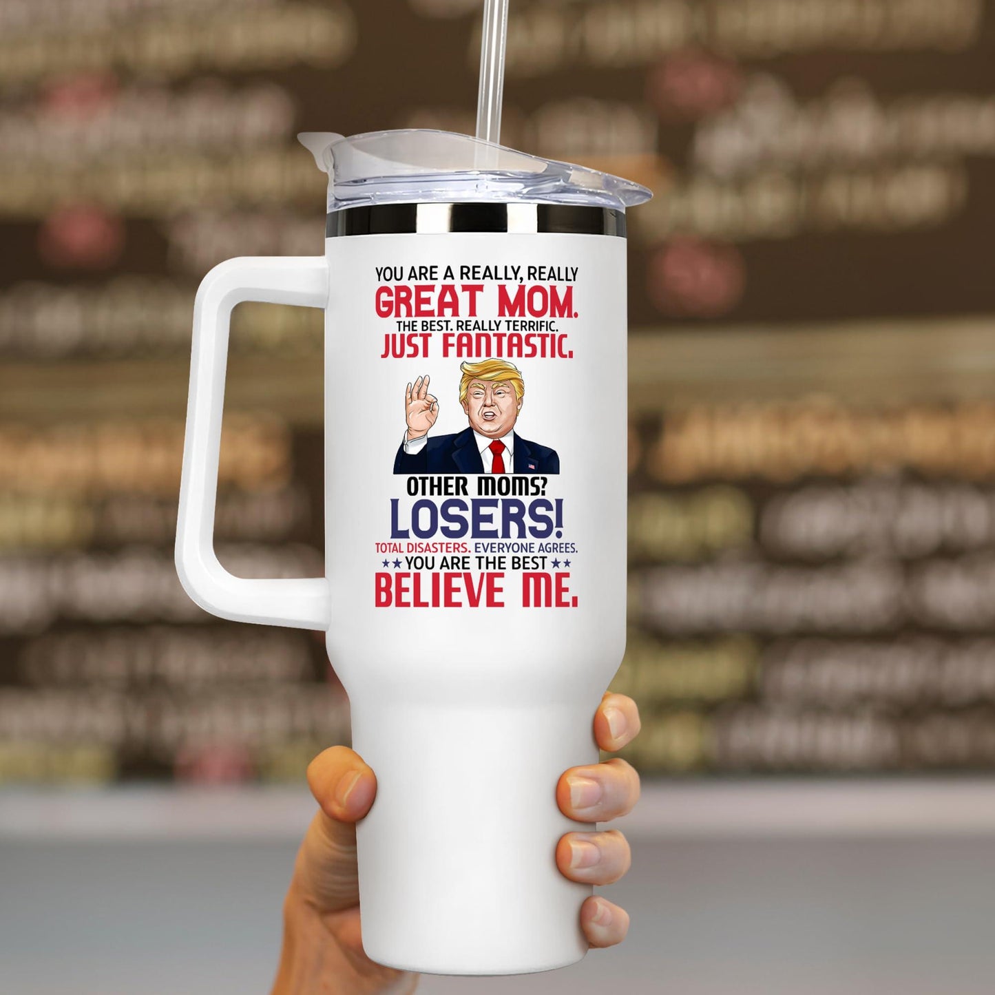 UMACVN Gifts for Mom from Daughter Son - Mothers Day Gifts for Mom Wife - Birthday, Christmas Gift Ideas for Moms - Gift for Mama, Moms, Mother from Kids - 20 Oz Stainless Steel White Tumbler