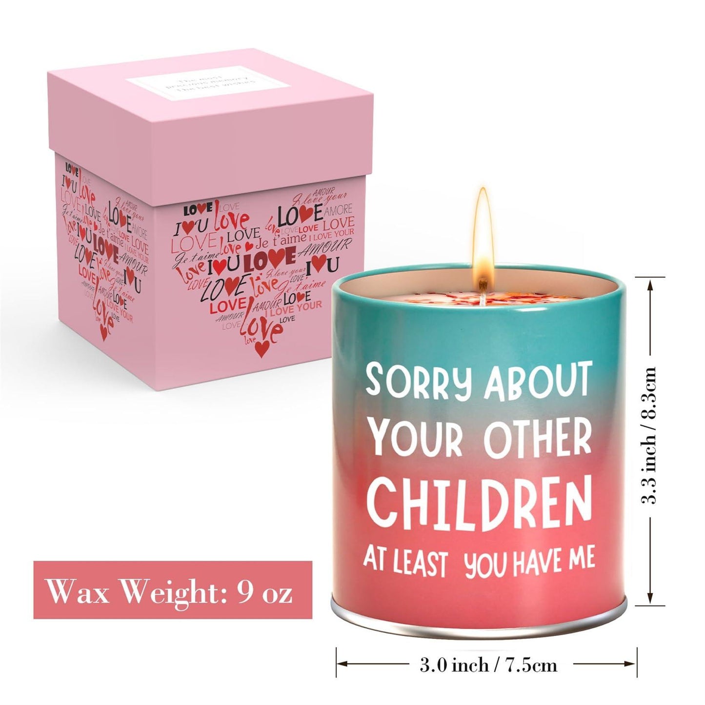 Cadeaux de fête des mères pour maman, de la part de sa fille, de son fils et de ses enfants, cadeaux d'anniversaire pour maman, idées cadeaux amusantes, cadeaux de Noël, cadeaux d'anniversaire pour la Saint-Valentin, bougies parfumées de 255 ml