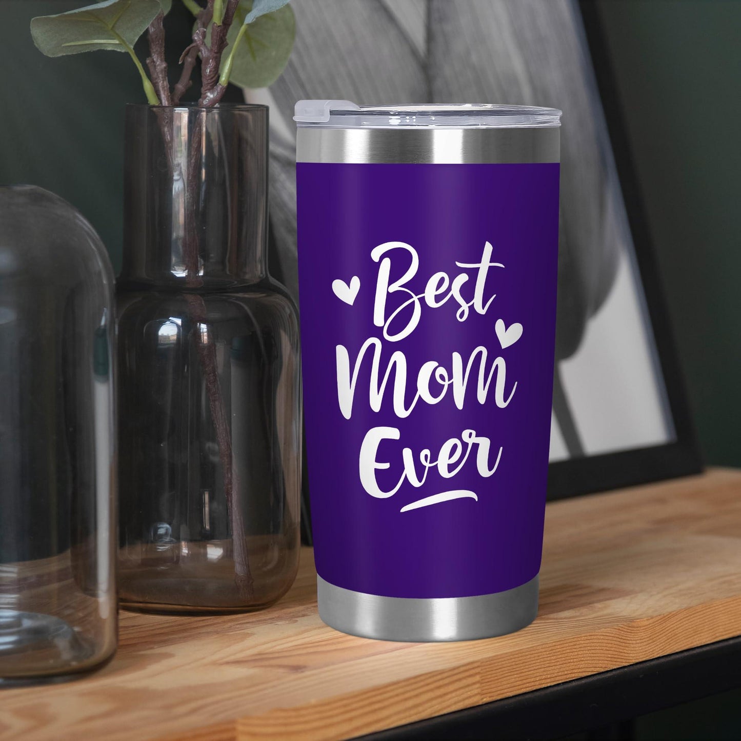 Cadeaux de fête des mères TEEZWONDER pour maman de la part de sa fille et de son fils - Gobelet à café isotherme en acier inoxydable de 59 cl avec couvercle - Cadeaux d'anniversaire pour maman, belle-mère, belle-mère, grand-mère