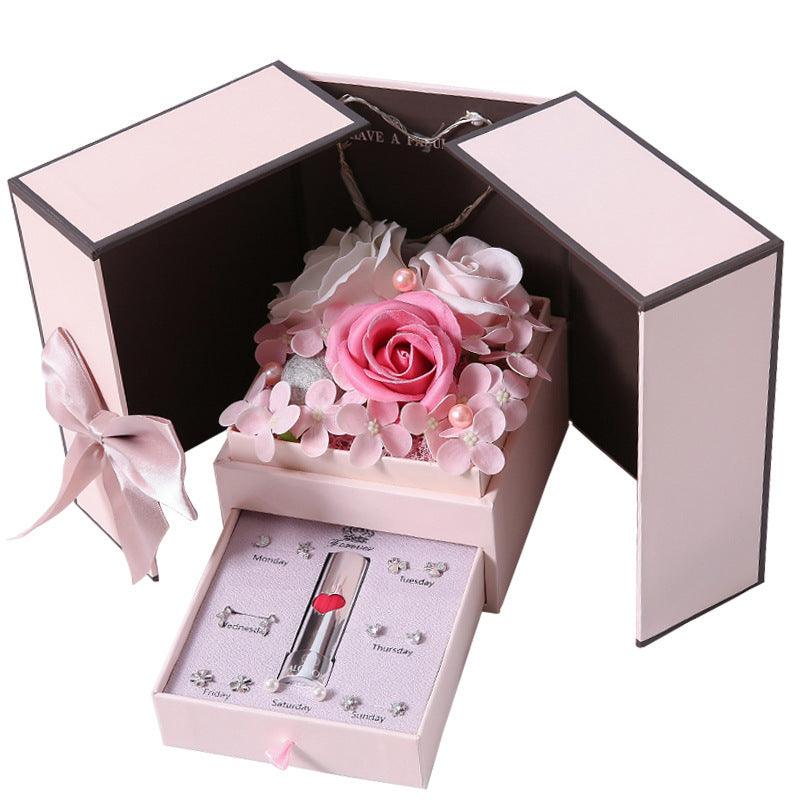 Mothers Day Gift Double Door Rose Gift Box, Jewelry Creative Decorate Boxes