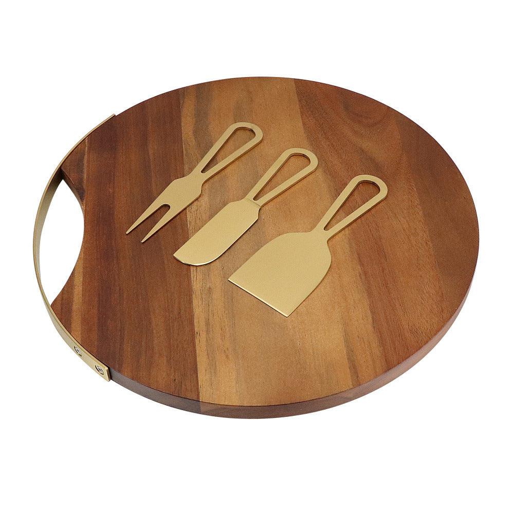 Ensemble de 4 couteaux à fromage et planche à fromage
