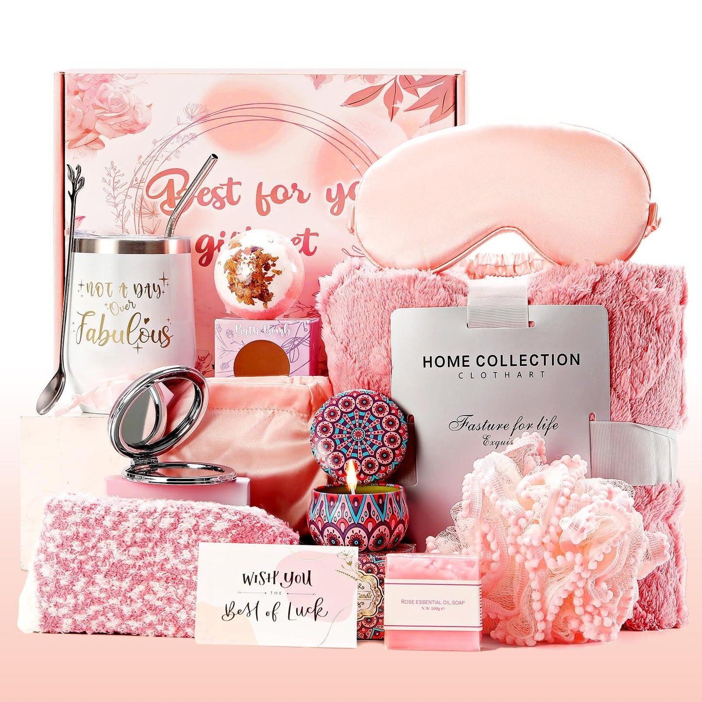 Cadeaux d'anniversaire pour femme, maman, amie, sœur, panier-cadeau spa relaxant unique, coffret de soins avec couverture de luxe, cadeaux de fête des mères pour maman, amie, sœur, épouse