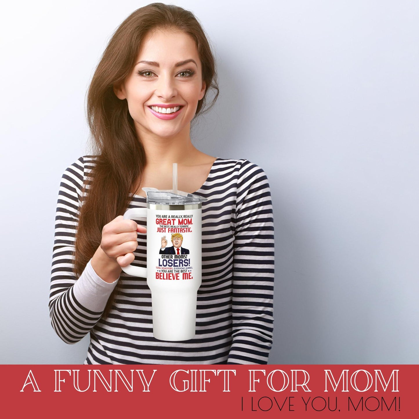 UMACVN Gifts for Mom from Daughter Son - Mothers Day Gifts for Mom Wife - Birthday, Christmas Gift Ideas for Moms - Gift for Mama, Moms, Mother from Kids - 20 Oz Stainless Steel White Tumbler