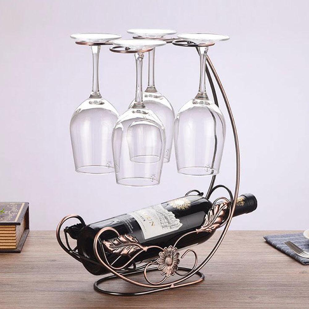 Estante de vino de cobre, soporte colgante para copas de vino, soporte de barra, soporte de exhibición