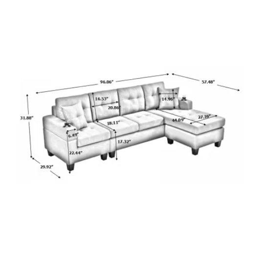 Canapé sectionnel en tissu