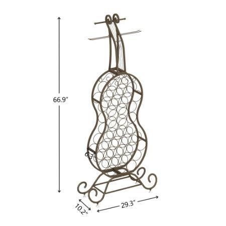 Casier à vin en forme de violoncelle, casier à vin autonome avec rangement pour bouteilles, rangement pour boissons alcoolisées et vins, rangement pour cuisine et salle à manger.