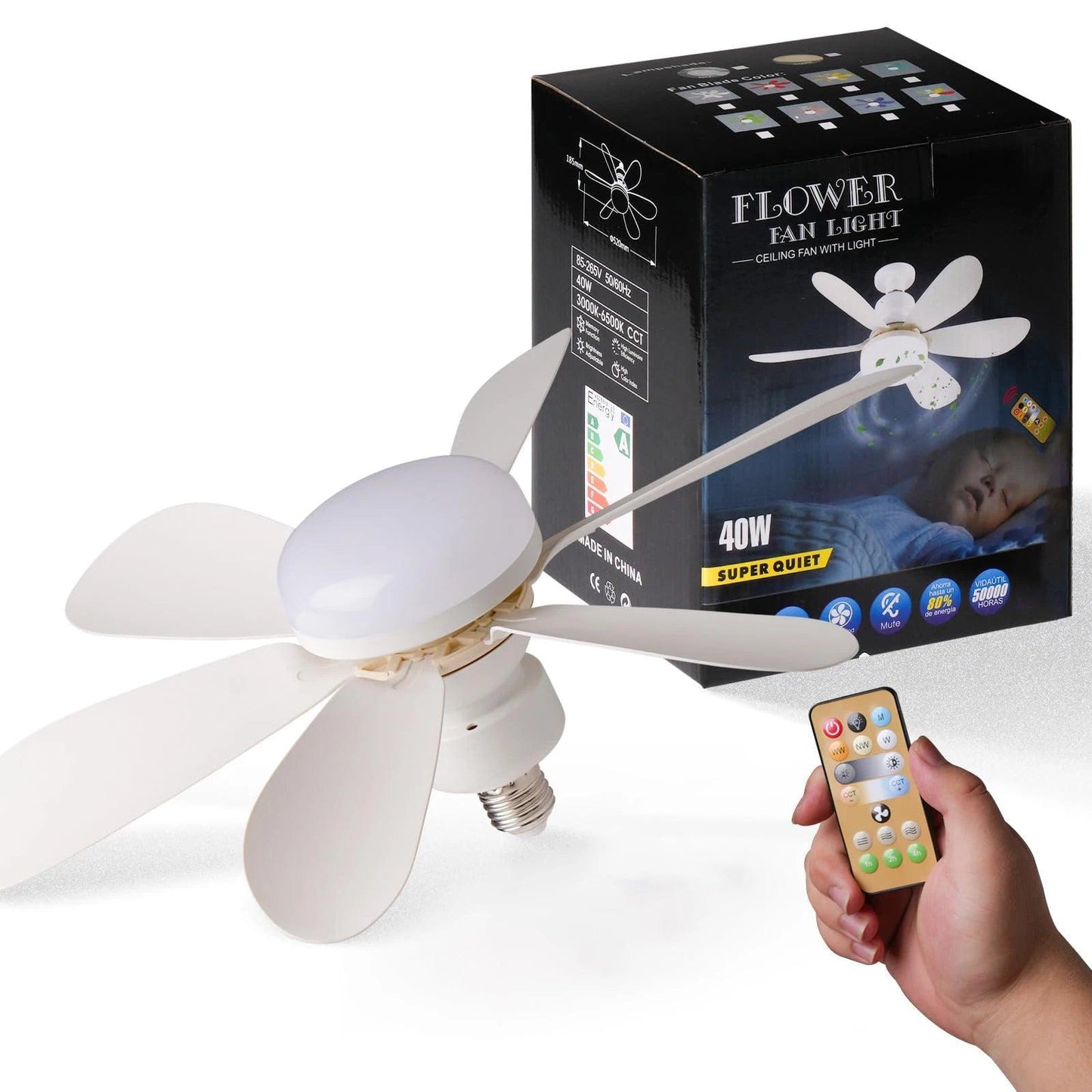 Plafonnier LED 30 W avec variateur d'intensité, culot E27, idéal pour un salon, un bureau ou un usage domestique, 85-265 V