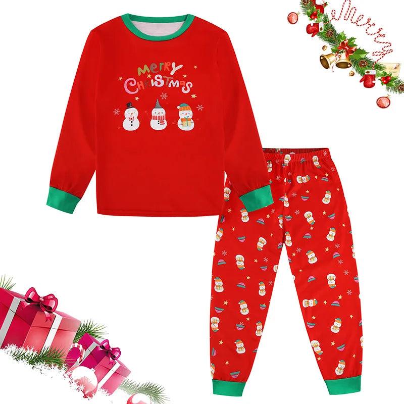 Ensemble de pyjama à manches longues pour la famille, imprimé élan de Noël 2024, vêtements de maison