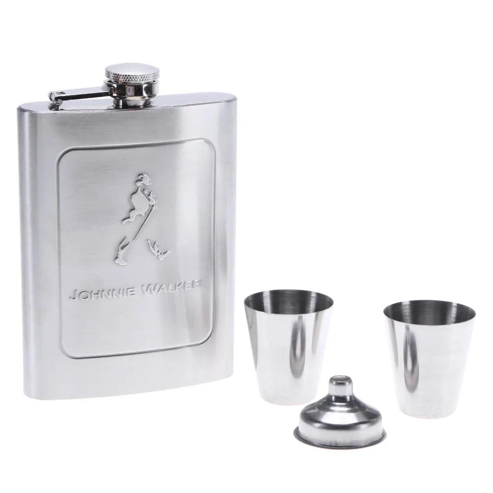Flasque de poche portable en acier inoxydable pour whisky, 227 ml, contenant pour boissons alcoolisées, coffret cadeau, bouteille de vodka, outils