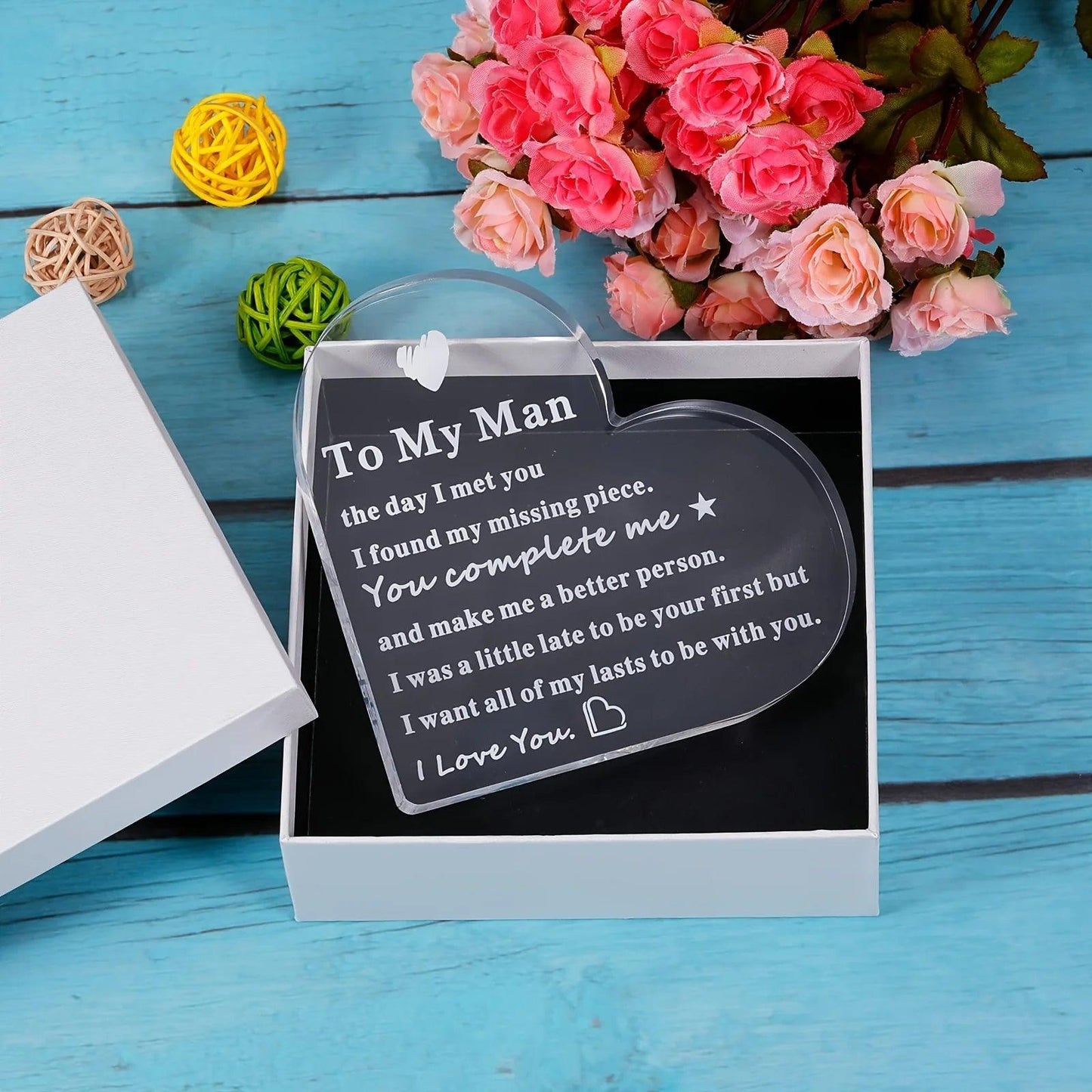 1pc femme cadeau pour mari petit ami anniversaire anniversaire Saint Valentin cadeau fiançailles mariage cadeau plaque décoration ornement