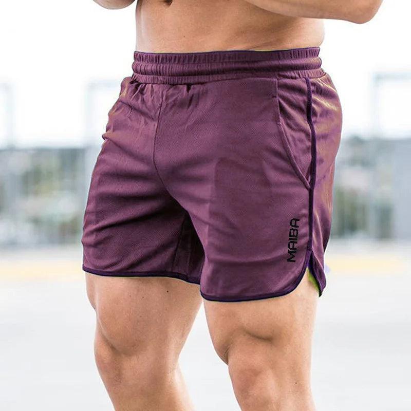New Fitness Breathable Sports Shorts Running Quick Dry Pants Summer Slim Training Quarter Pants