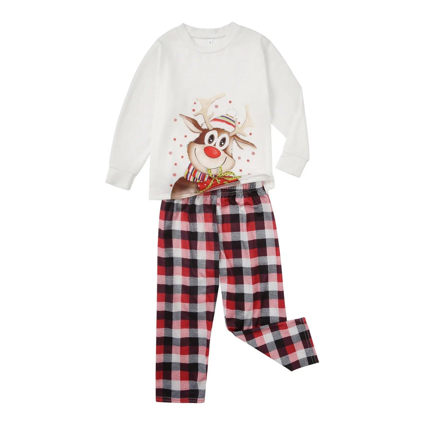 Ensemble de pyjama à manches longues pour la famille, imprimé élan de Noël 2024, vêtements de maison